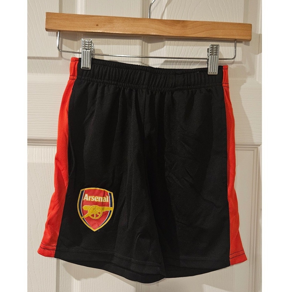 Arsenal FC Youth Soccer Shorts Boys Medium Black Red‎ Athletic Training